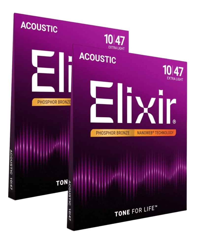 Set de 12 Cuerdas Dobles Elixir Phosphore Bronze 16002 .010 para Docerola